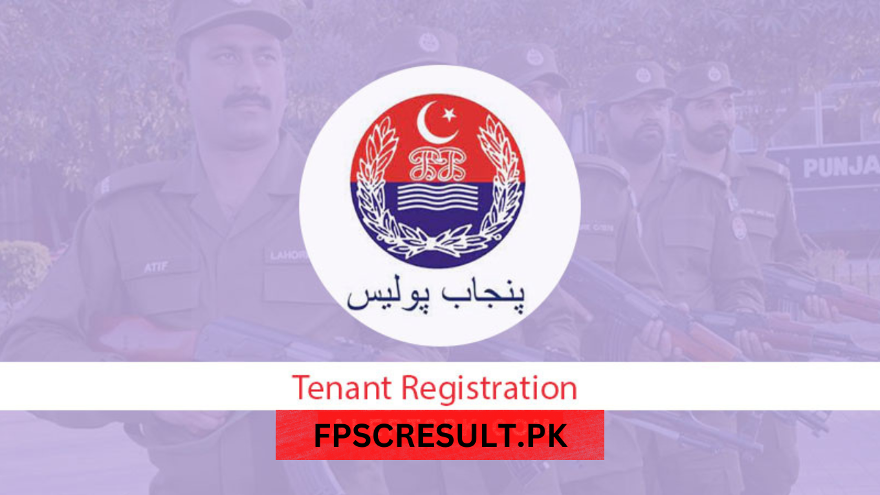 Tenants Registration Form By Punjab Police 2023